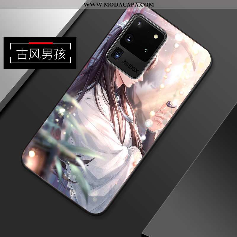 Capas Samsung Galaxy S20 Ultra Silicone Criativas Azul Malha Soft Anime Fosco Baratos