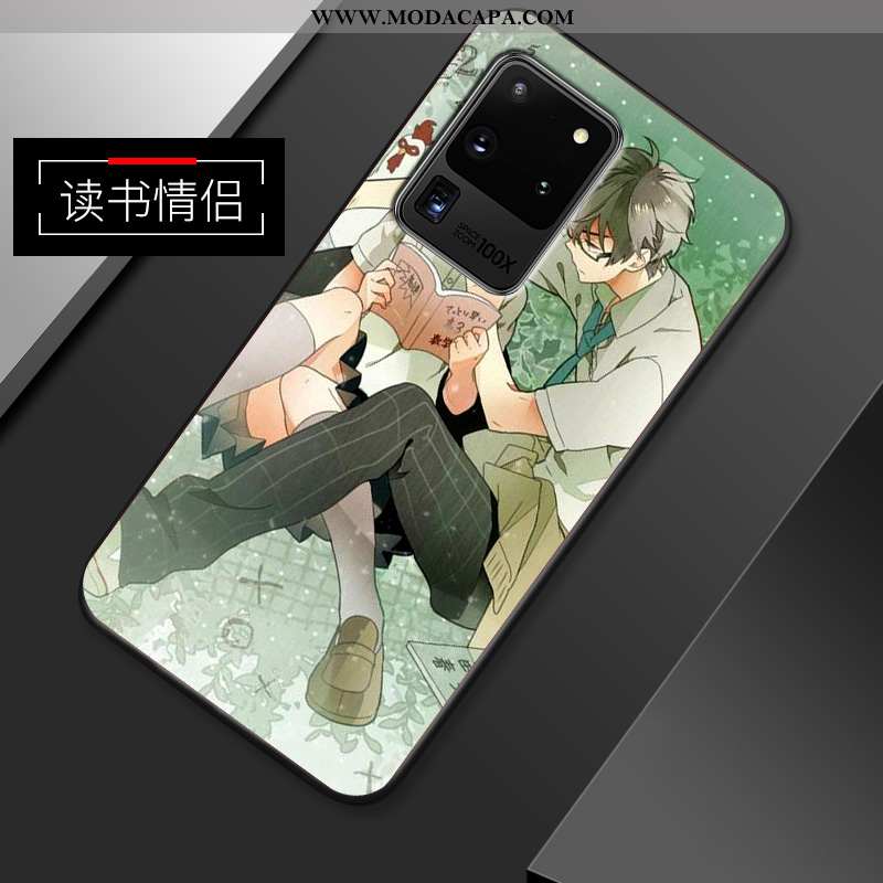 Capas Samsung Galaxy S20 Ultra Silicone Criativas Azul Malha Soft Anime Fosco Baratos