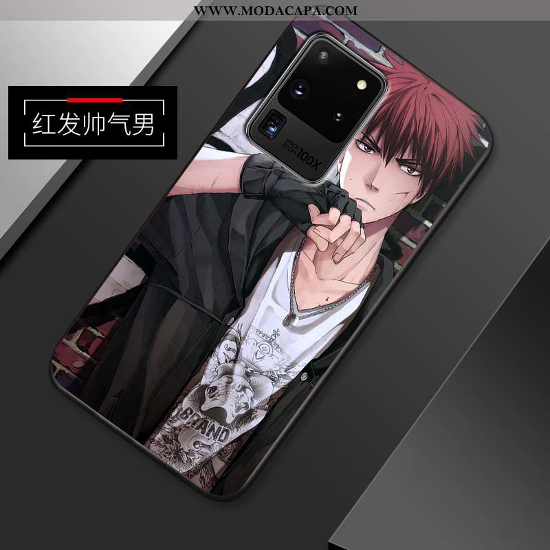 Capas Samsung Galaxy S20 Ultra Silicone Criativas Azul Malha Soft Anime Fosco Baratos