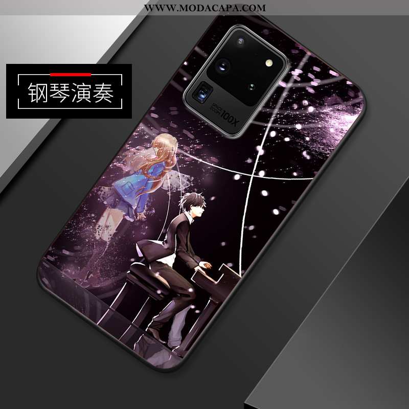 Capas Samsung Galaxy S20 Ultra Silicone Criativas Azul Malha Soft Anime Fosco Baratos