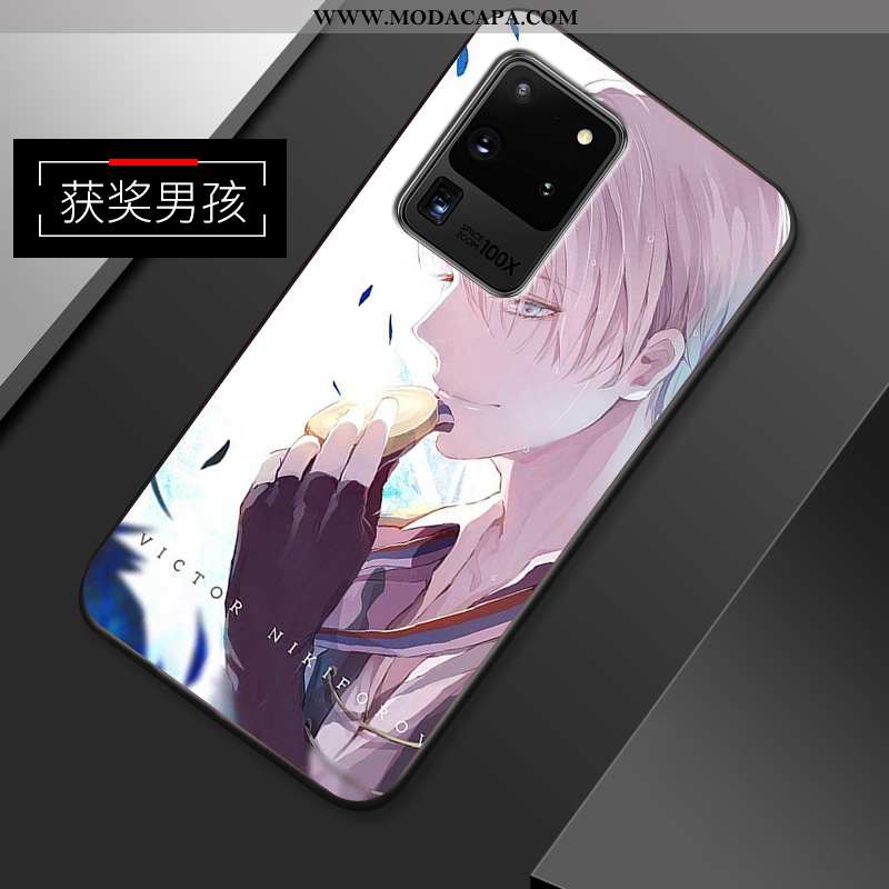 Capas Samsung Galaxy S20 Ultra Silicone Criativas Azul Malha Soft Anime Fosco Baratos