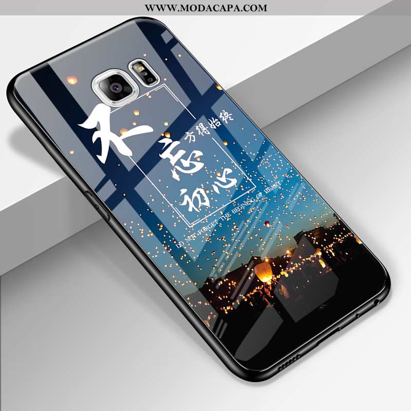 Capas Samsung Galaxy S6 Edge Vidro Protetoras Personalizada Tendencia Resistente Completa Desenho An