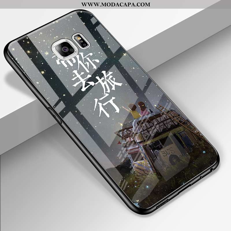 Capas Samsung Galaxy S6 Edge Vidro Protetoras Personalizada Tendencia Resistente Completa Desenho An