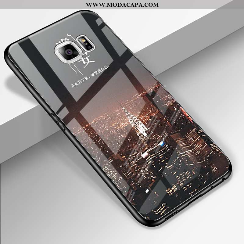 Capas Samsung Galaxy S6 Edge Vidro Protetoras Personalizada Tendencia Resistente Completa Desenho An