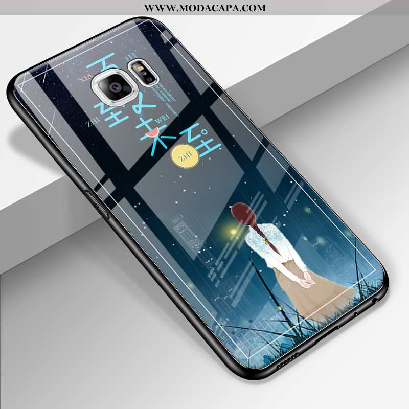 Capas Samsung Galaxy S6 Edge Vidro Protetoras Personalizada Tendencia Resistente Completa Desenho An