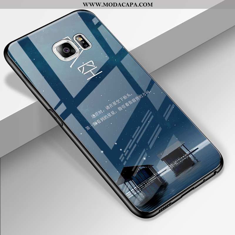 Capas Samsung Galaxy S6 Edge Vidro Protetoras Personalizada Tendencia Resistente Completa Desenho An