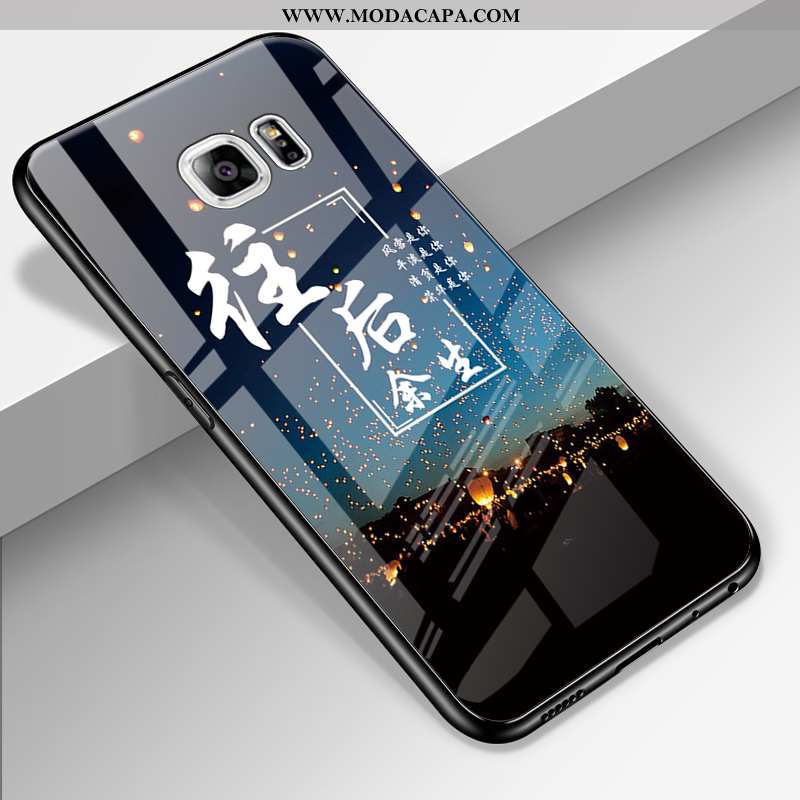 Capas Samsung Galaxy S6 Edge Vidro Protetoras Personalizada Tendencia Resistente Completa Desenho An