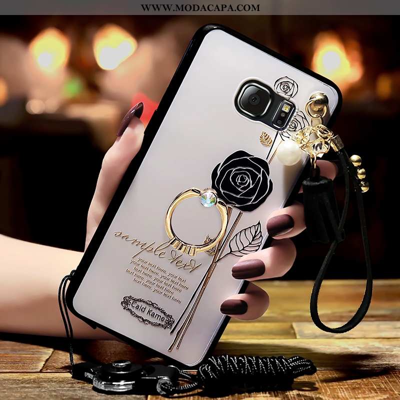 Capas Samsung Galaxy S6 Edge Personalizada Tendencia Frente Tampa Telemóvel Branco Barato