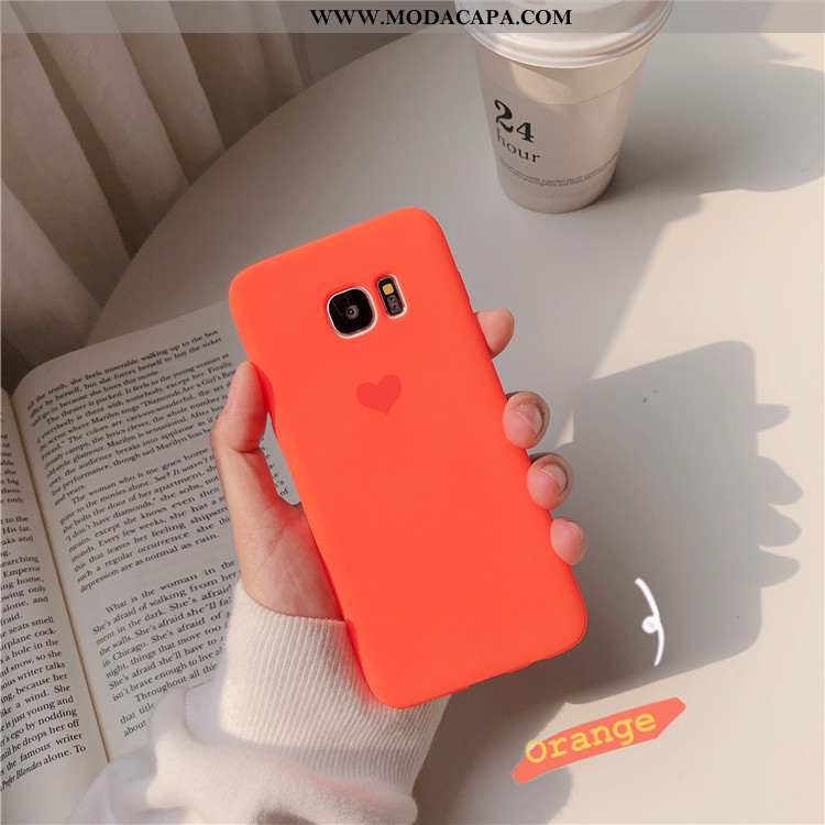 Capa Samsung Galaxy S6 Edge Protetoras Bonitos Completa Laranja Personalizado Cases Silicone Baratos