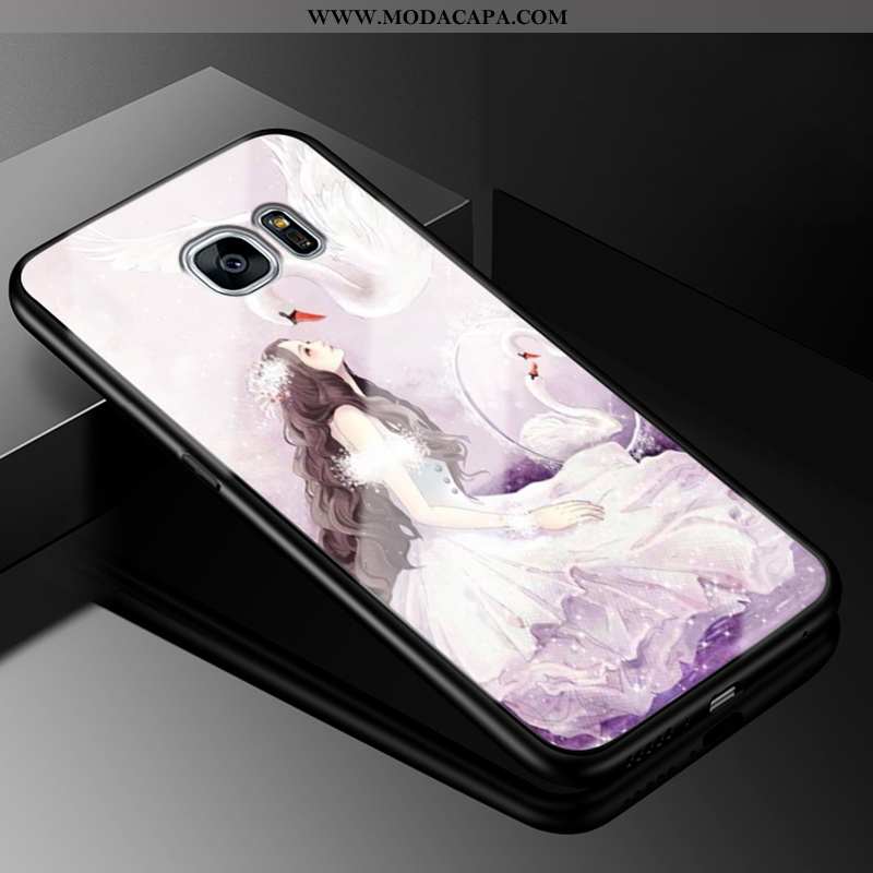 Capas Samsung Galaxy S6 Edge Protetoras Vidro Antiqueda Cases Roxa Desenho Animado Comprar