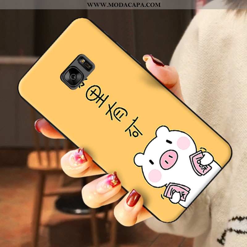 Capa Samsung Galaxy S6 Desenho Animado Capas Fofas Branco Casal Silicone Completa Baratas