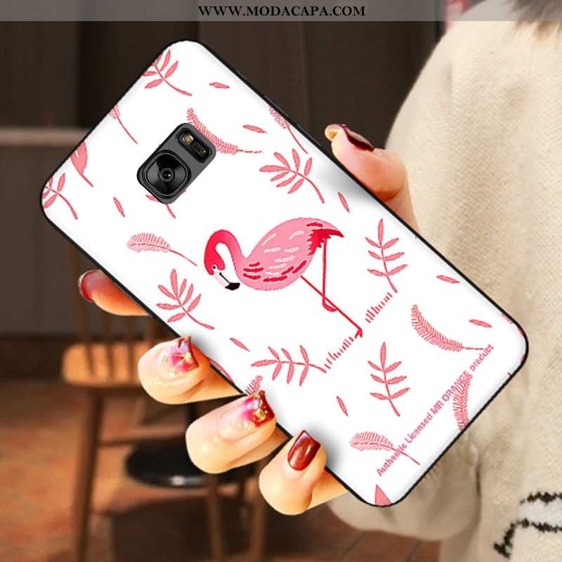 Capa Samsung Galaxy S6 Desenho Animado Capas Fofas Branco Casal Silicone Completa Baratas