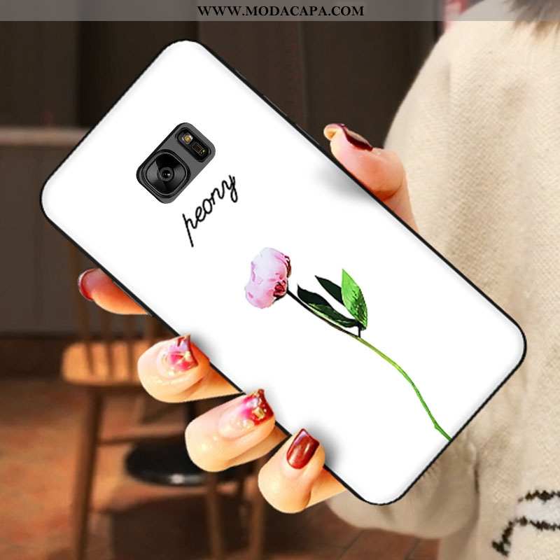 Capa Samsung Galaxy S6 Desenho Animado Capas Fofas Branco Casal Silicone Completa Baratas