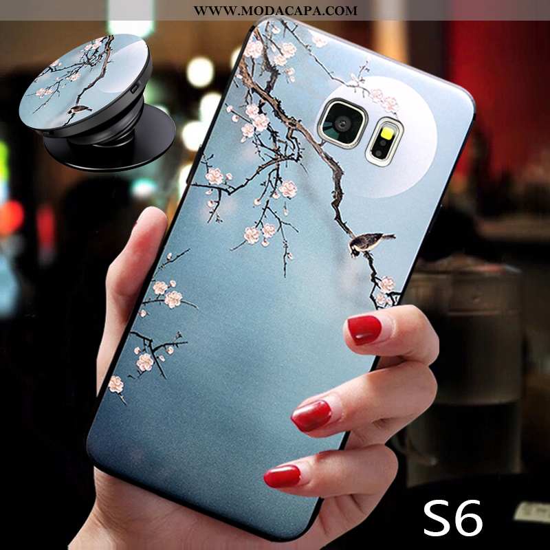 Capa Samsung Galaxy S6 Soft Telemóvel Capas Fosco Cordao Tendencia Silicone Promoção