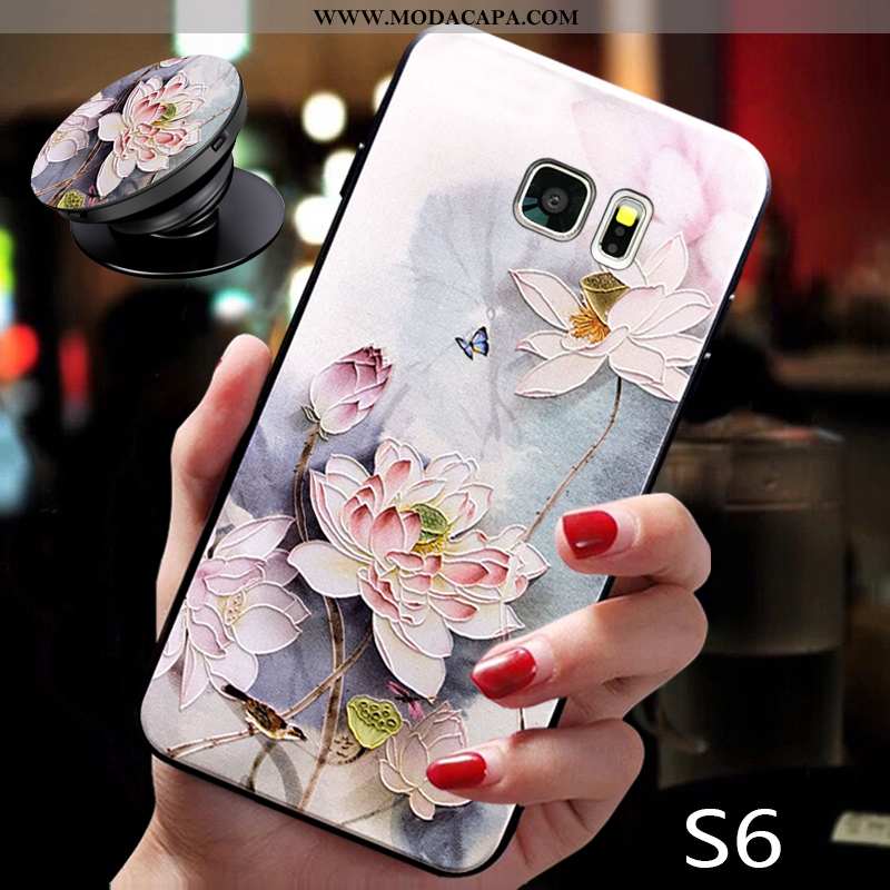 Capa Samsung Galaxy S6 Soft Telemóvel Capas Fosco Cordao Tendencia Silicone Promoção