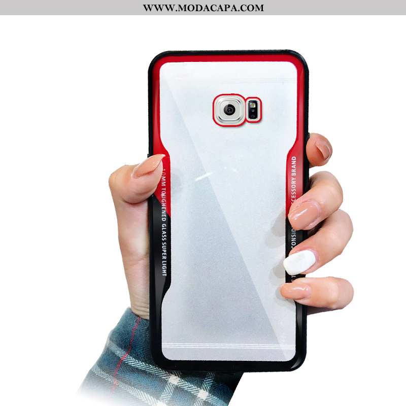 Capa Samsung Galaxy S6 Silicone Vermelho Capas Telemóvel Estilosas Simples Venda