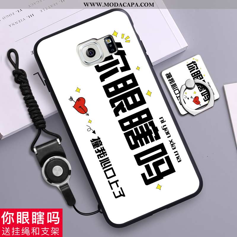 Capa Samsung Galaxy S6 Tendencia Telemóvel Branco Fosco Antiqueda Criativas Malha Baratas