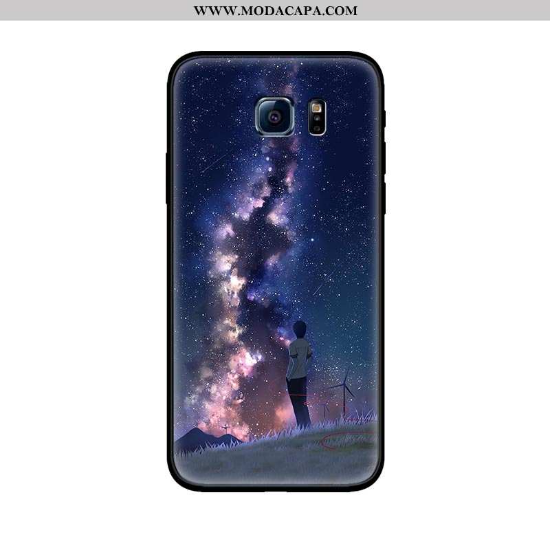 Capas Samsung Galaxy S6 Silicone Fosco Personalizado Completa Roxa Telemóvel Venda