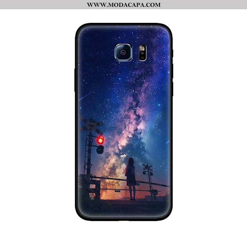 Capas Samsung Galaxy S6 Silicone Fosco Personalizado Completa Roxa Telemóvel Venda