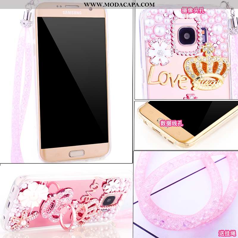 Capa Samsung Galaxy S6 Silicone Capas Frente Soft Telemóvel Rosa Cases Barato