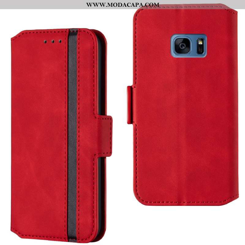 Capa Samsung Galaxy S7 Edge Couro Tampa Capas Antiqueda Cases Marrom Completa Online