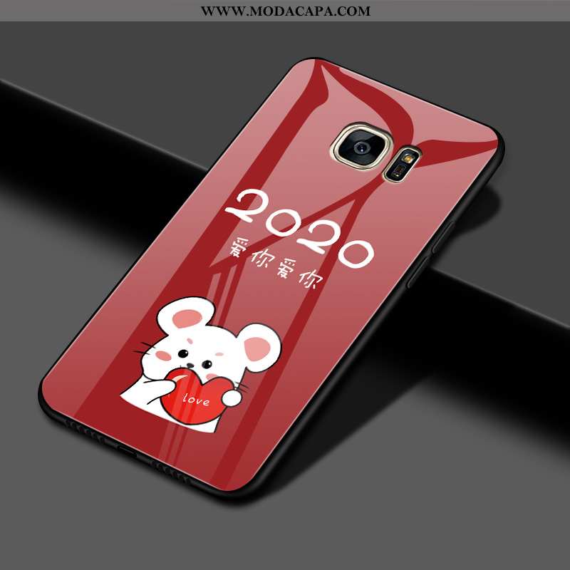 Capas Samsung Galaxy S7 Edge Protetoras Cases Vermelho Casal Telemóvel Personalizada Criativas Compr