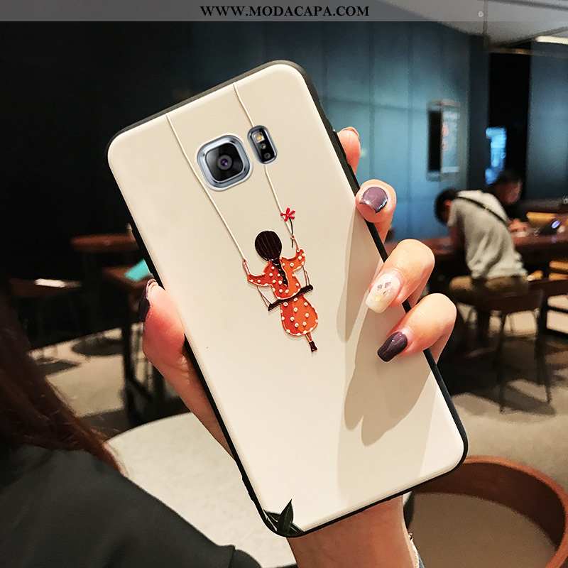 Capas Samsung Galaxy S7 Edge Soft Personalizada Branco Frente Fosco Telemóvel Baratas