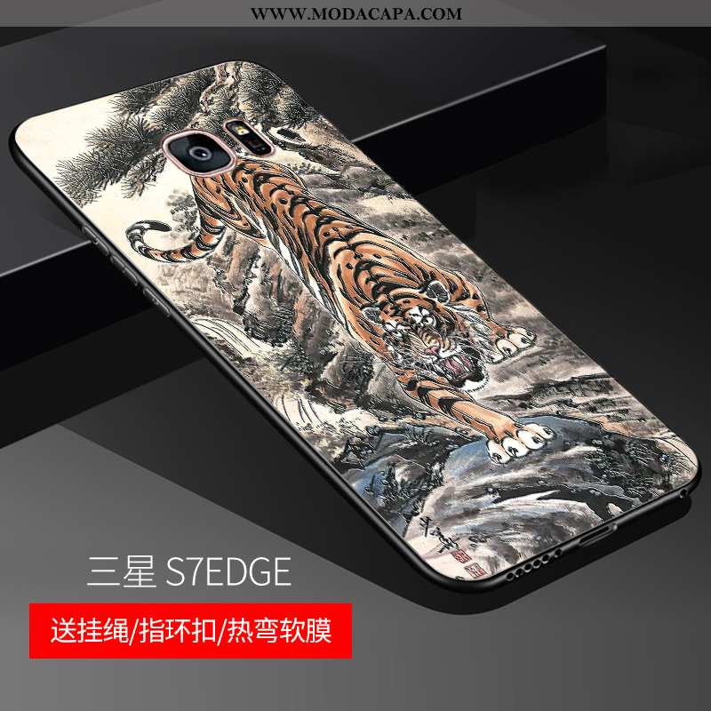 Capas Samsung Galaxy S7 Edge Soft Frente Completa Silicone Personalizado Antiqueda Venda