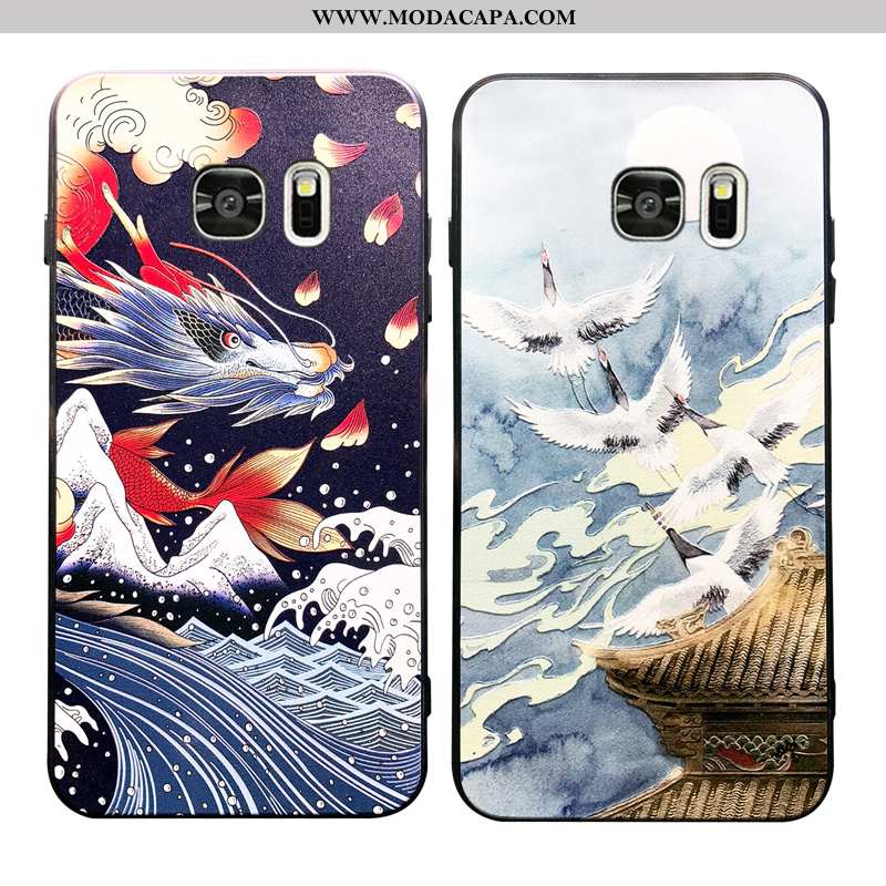 Capas Samsung Galaxy S7 Personalizado Azul Antiqueda Fosco Tendencia Protetoras Soft Comprar