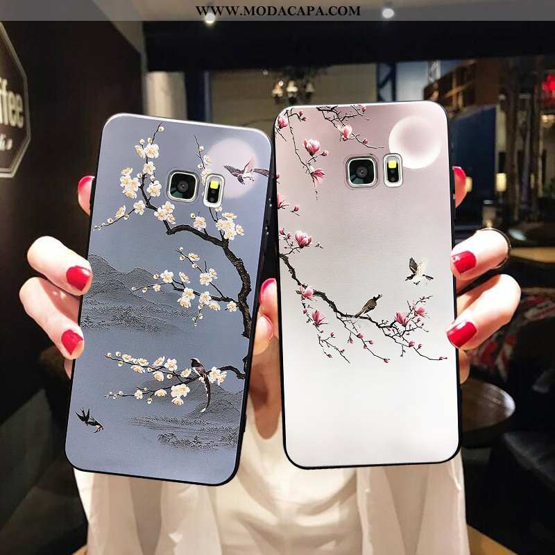 Capas Samsung Galaxy S7 Soft Tendencia Cinza Frente Silicone Telemóvel Cases Baratas