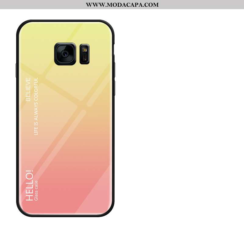 Capas Samsung Galaxy S7 Vidro Amarela Resistente Cases Tendencia Telemóvel Online