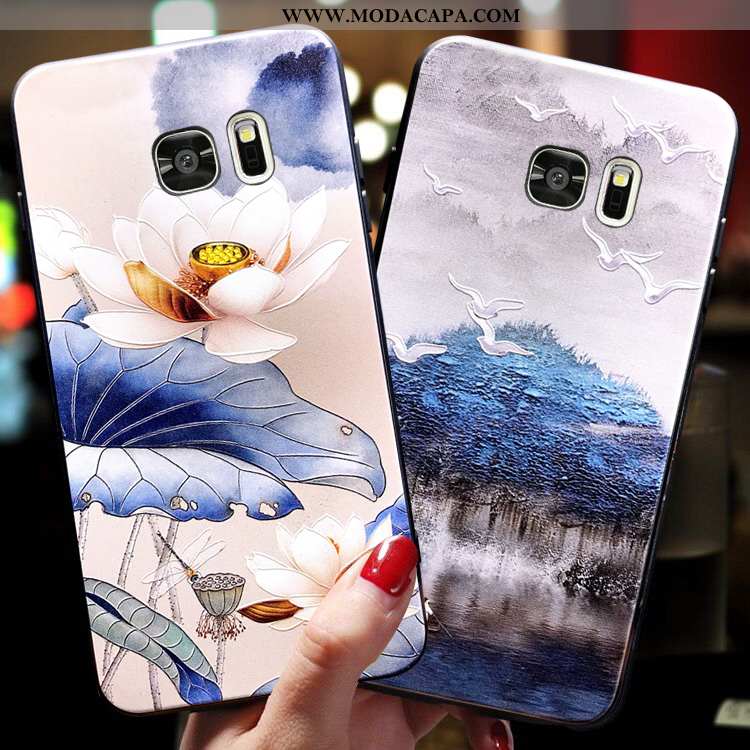 Capas Samsung Galaxy S7 Cordao Azul Slim Tendencia Soft Midi Suporte Baratas