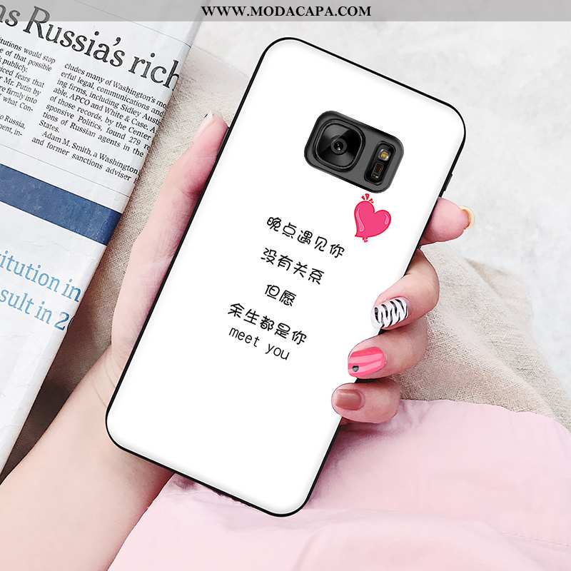 Capa Samsung Galaxy S7 Criativas Soft Telemóvel Capas Cor De Vinho Personalizada Desenho Animado Com