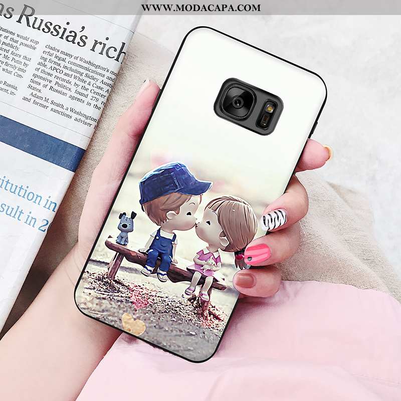 Capa Samsung Galaxy S7 Criativas Soft Telemóvel Capas Cor De Vinho Personalizada Desenho Animado Com