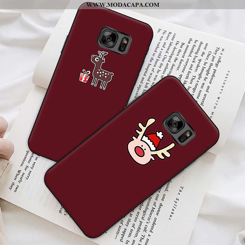 Capa Samsung Galaxy S7 Criativas Soft Telemóvel Capas Cor De Vinho Personalizada Desenho Animado Com