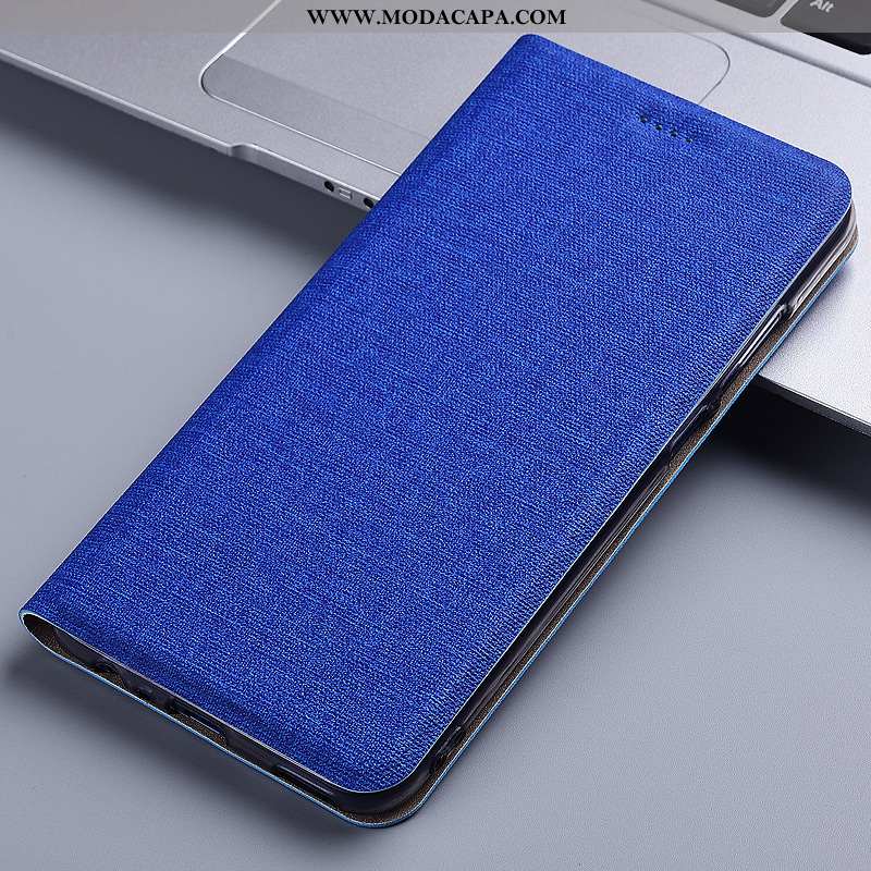 Capas Samsung Galaxy S8 Linho Completa Cases Cover Azul Couro Promoção