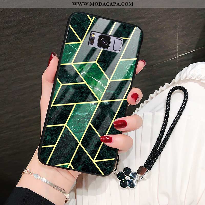 Capa Samsung Galaxy S8 Tendencia Soft Capas Marmore Estilosas Completa Verde Baratas