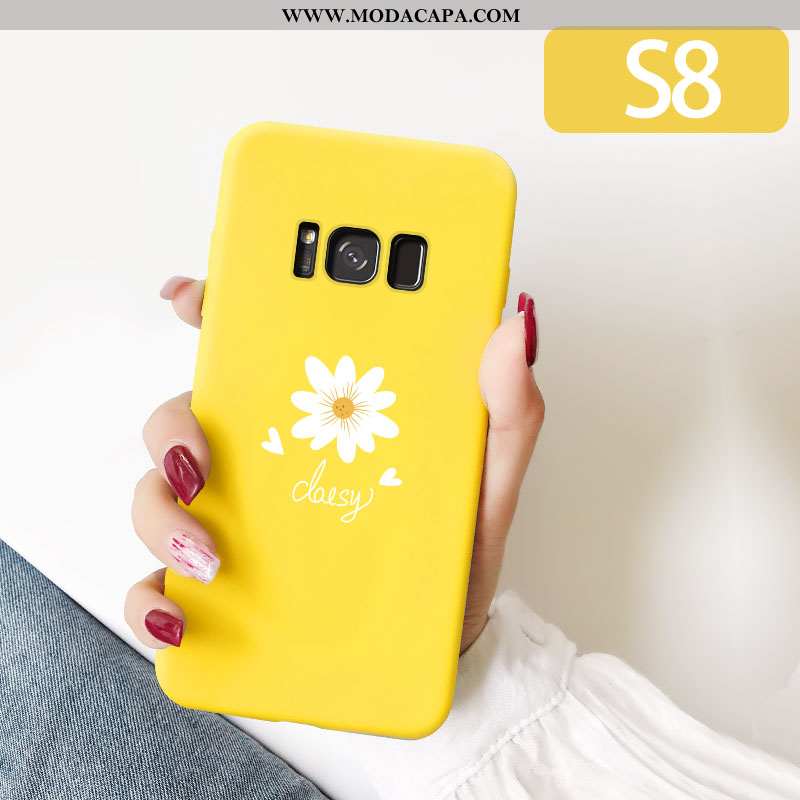Capas Samsung Galaxy S8 Bonitos Vermelho Malha Amarela Fosco Criativas Barato