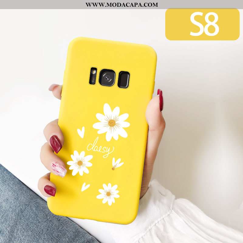 Capas Samsung Galaxy S8 Bonitos Vermelho Malha Amarela Fosco Criativas Barato