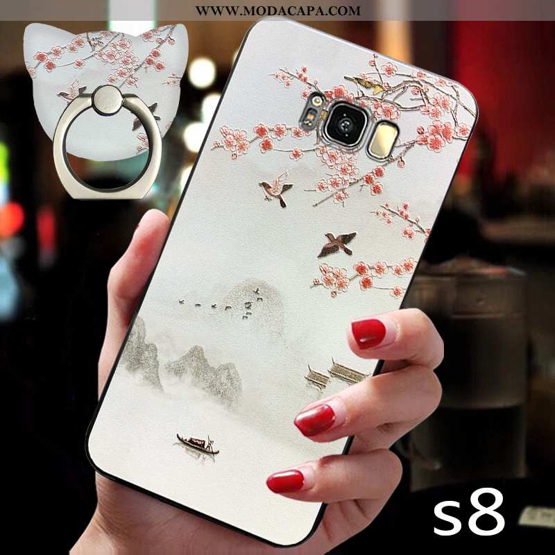 Capas Samsung Galaxy S8 Soft Super Branco Slim Vermelho Silicone Malha Baratas