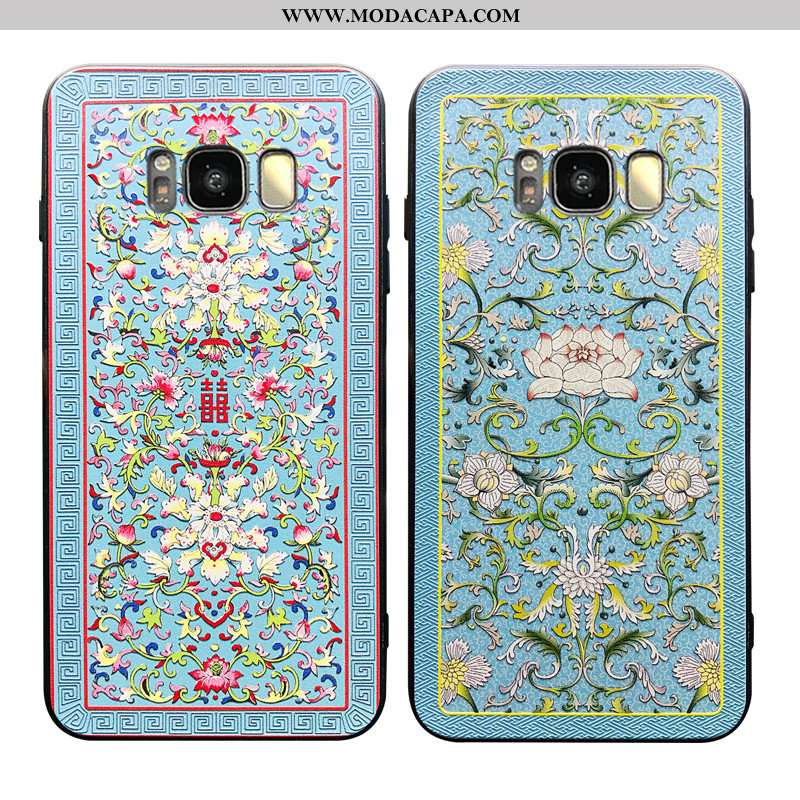 Capas Samsung Galaxy S8 Criativas Azul Frente Soft Super Vintage Personalizado Barato