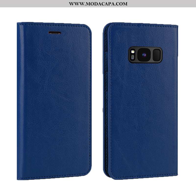 Capas Samsung Galaxy S8+ Couro Negócio Minimalista Dourada Nova Cover Barato