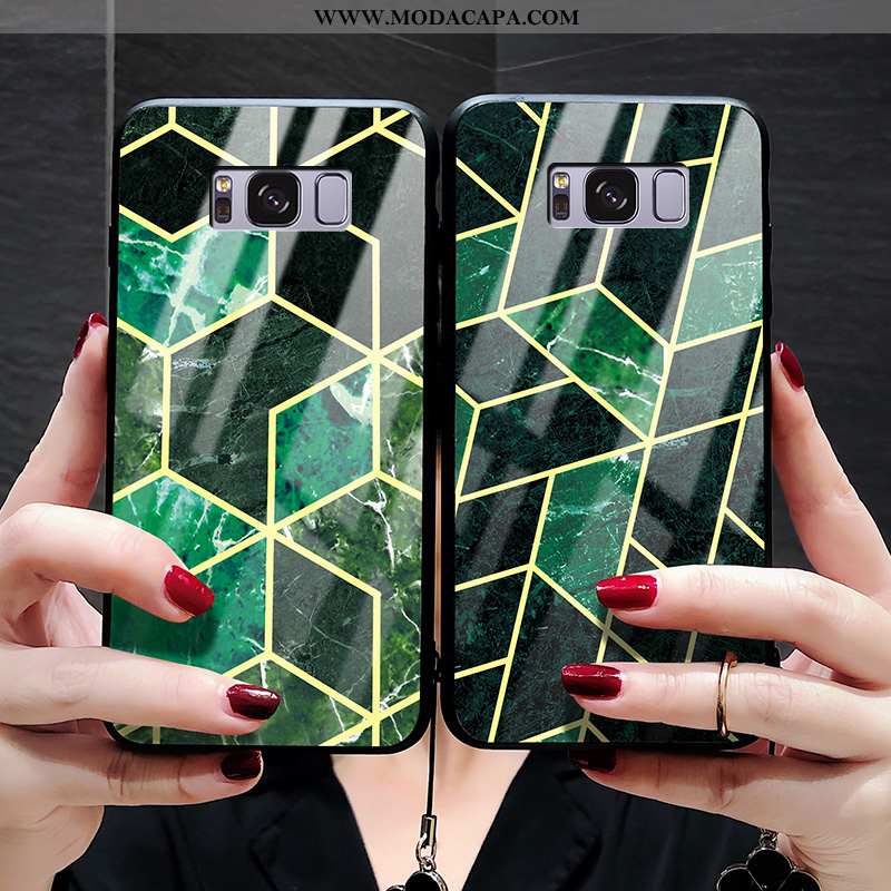 Capa Samsung Galaxy S8+ Criativas Facil Estilosas Completa Vermelho Marmore Protetoras Baratos