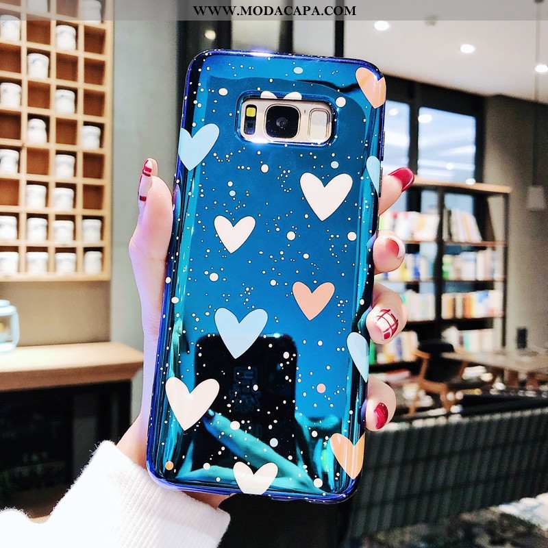 Capa Samsung Galaxy S8+ Soft Capas Casal Silicone Azul Tendencia Telemóvel Online