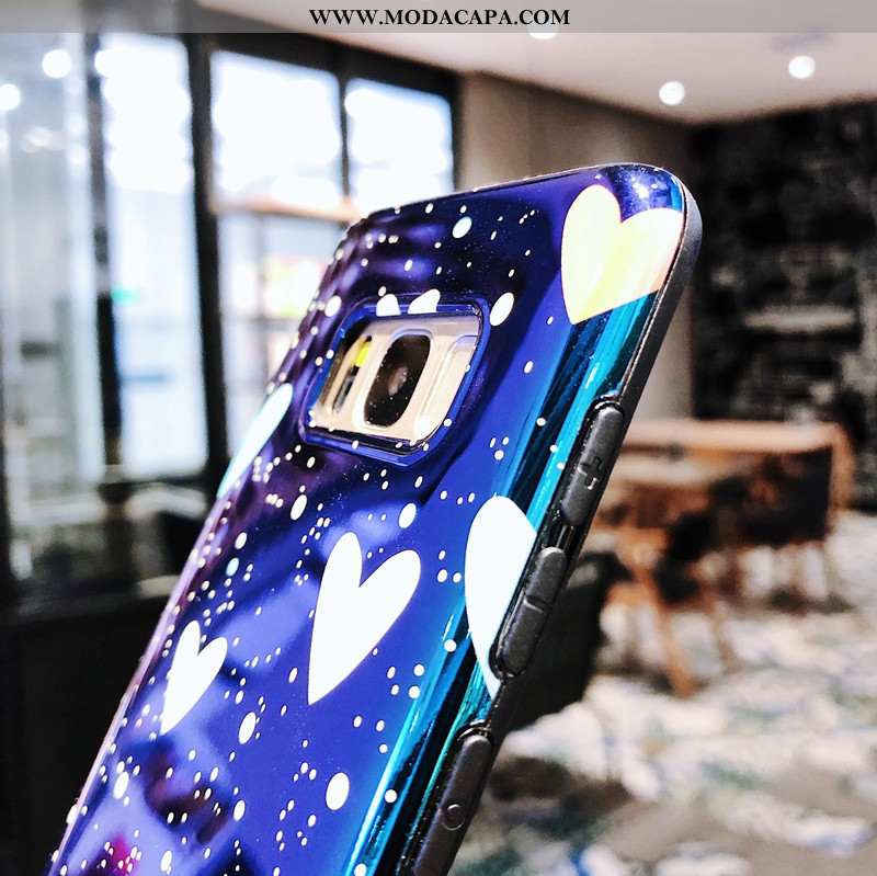 Capa Samsung Galaxy S8+ Soft Capas Casal Silicone Azul Tendencia Telemóvel Online