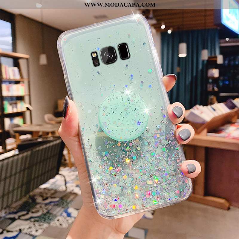 Capa Samsung Galaxy S8+ Criativas Tendencia Coração Protetoras Antiqueda Cola Verde Online