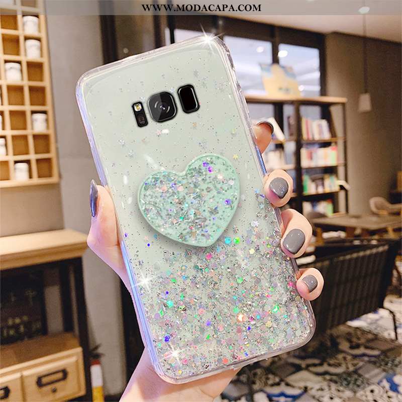 Capa Samsung Galaxy S8+ Criativas Tendencia Coração Protetoras Antiqueda Cola Verde Online