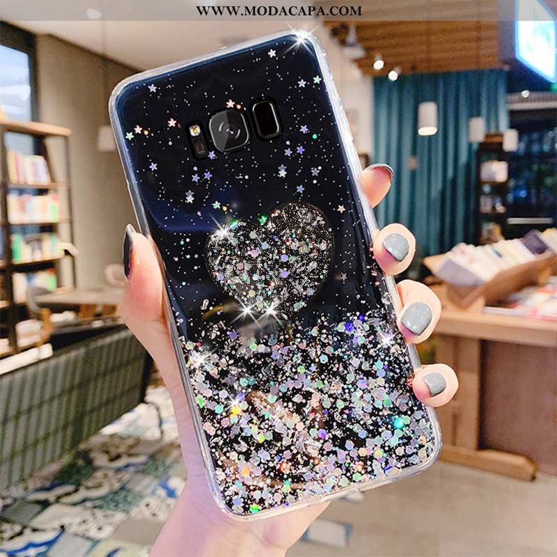 Capa Samsung Galaxy S8+ Criativas Tendencia Coração Protetoras Antiqueda Cola Verde Online