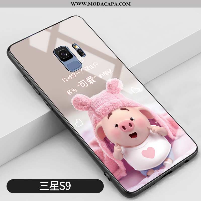 Capas Samsung Galaxy S9 Protetoras Personalizado Completa Rosa Vidro Telemóvel Telinha Barato