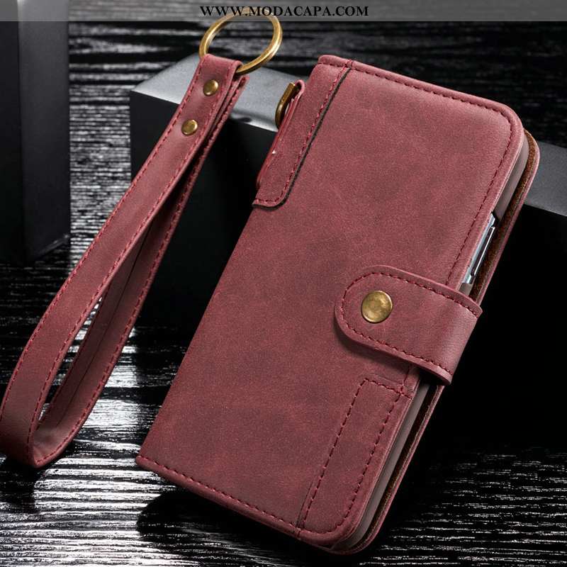 Capas Samsung Galaxy S9 Couro Legitimo Cases Telemóvel Cover De Grau Vermelho Promoção